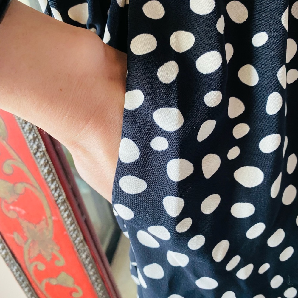Long sleeve Dot Print Dress - Picture 4 of 7